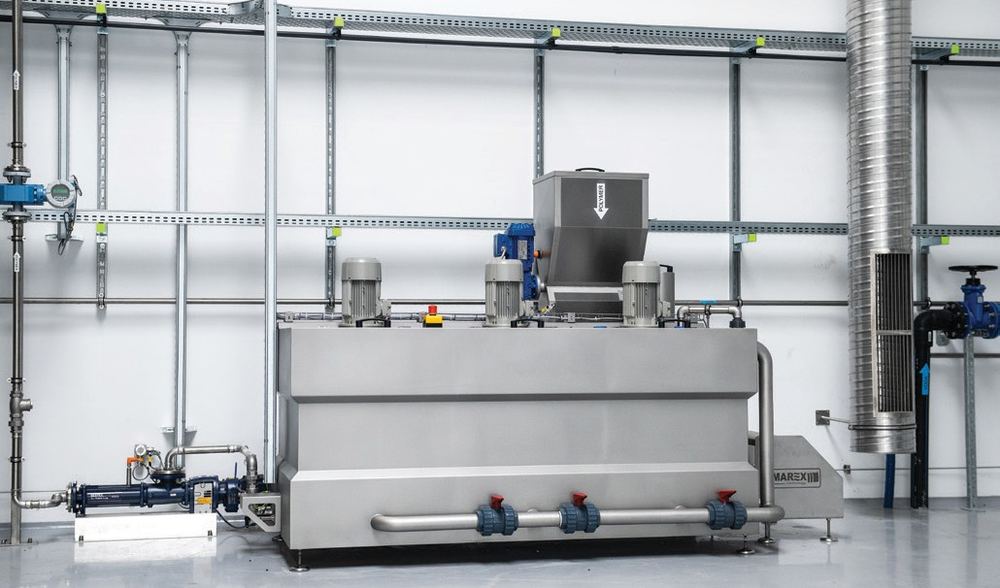 Polymer solution preparation unit